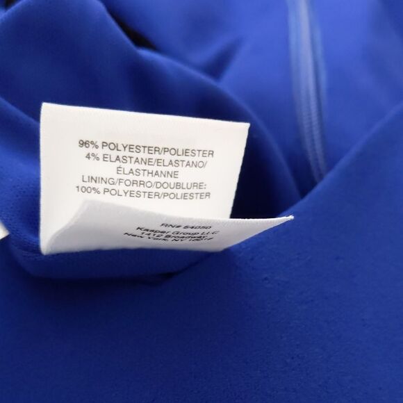 Women's Quarter Sleeve Crew Neck Dress, Royal Blue Size S - Picture 7 of 8